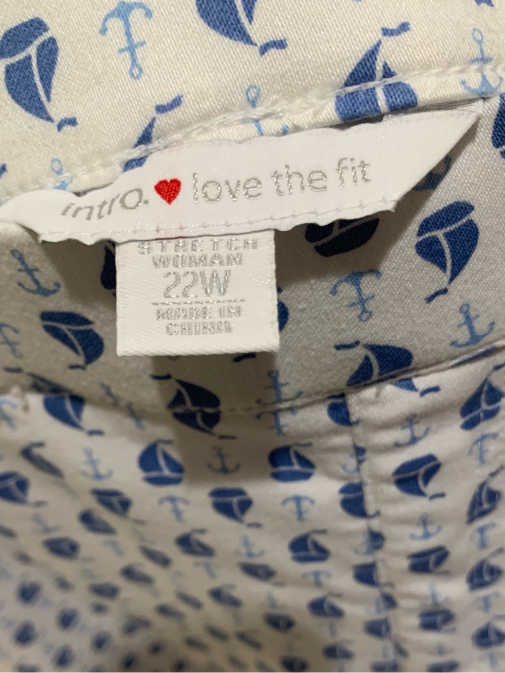 Intro Love The Fit Womens White Stretch Denim Bermuda Sailboats Size 22W - Picture 4 of 8